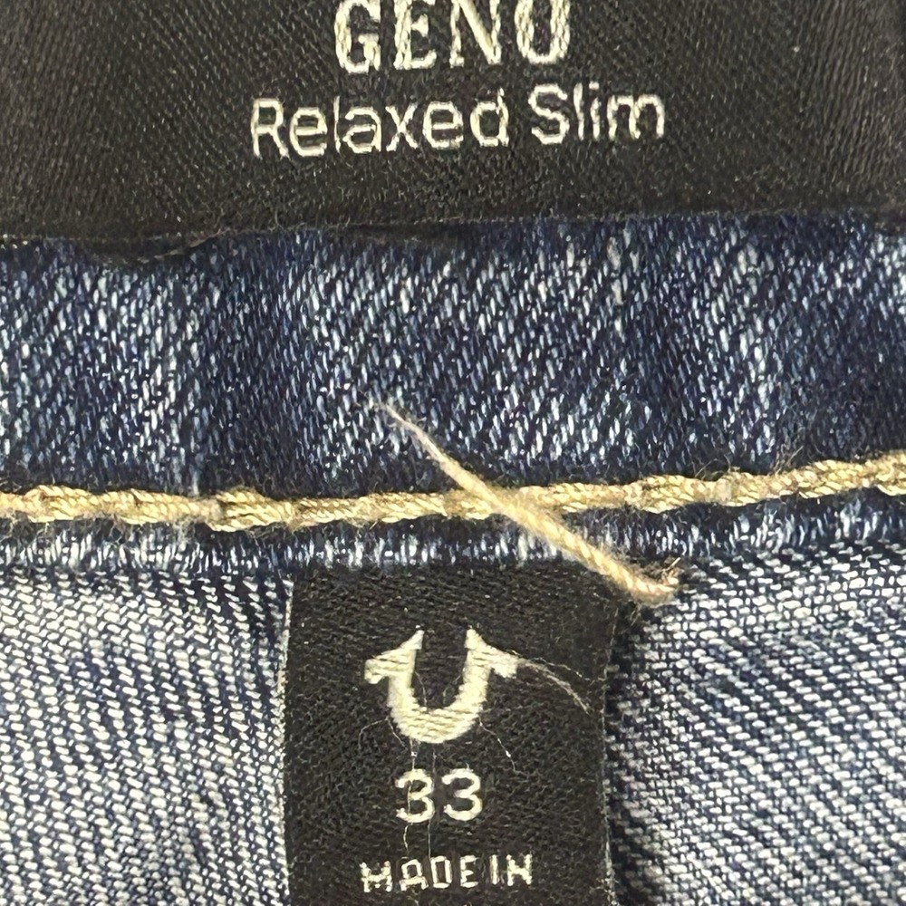True Religion Geno Relaxed Slim Jeans‎ Mens 33 Flap Pocket Medium Wash Denim - Picture 7 of 9